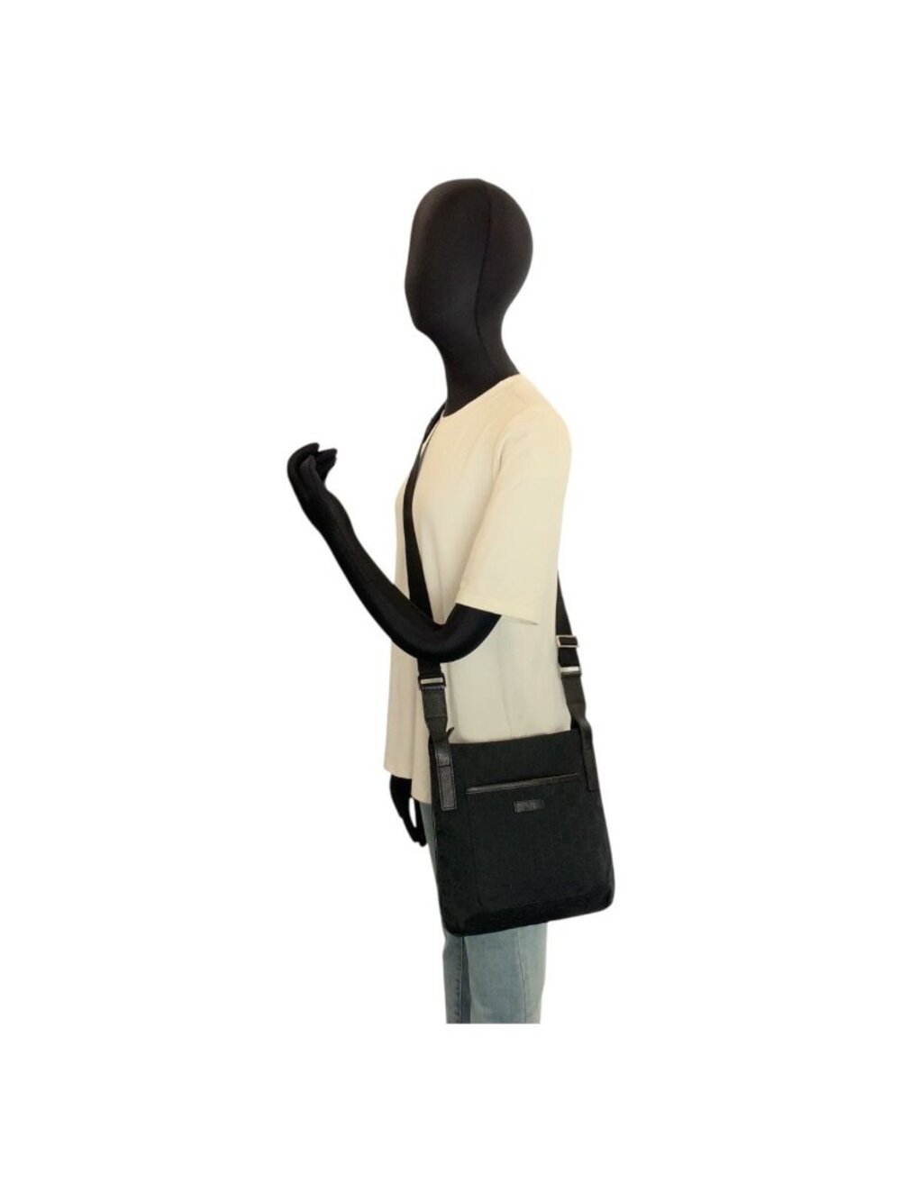 Gucci Black GG Canvas Shoulder Bag Pochette - Picture 5 of 8
